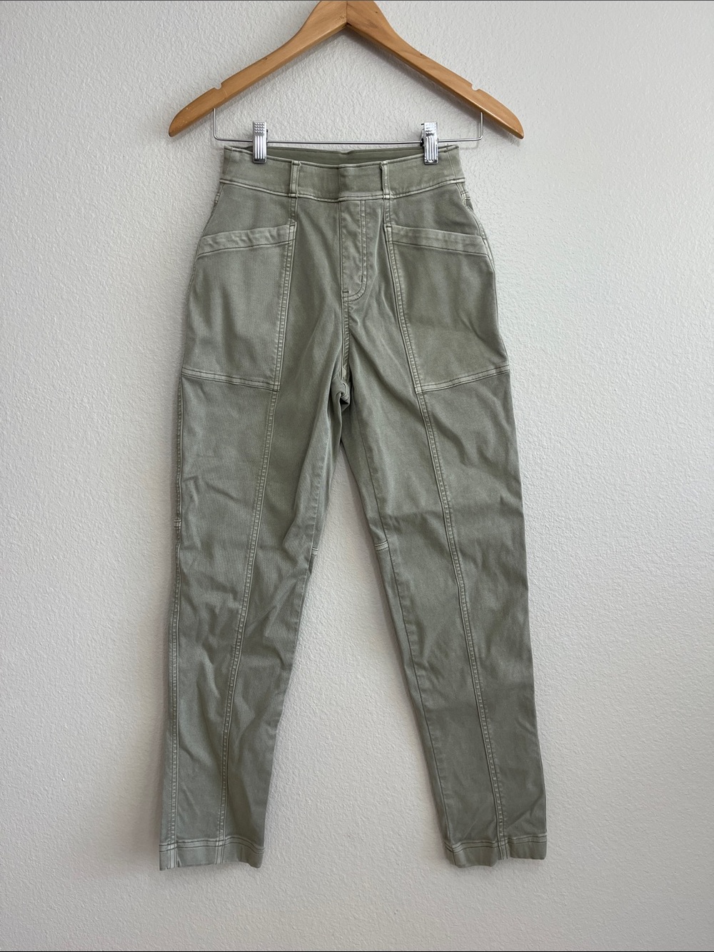 spanx skinny cargo jeans xs woman’s green